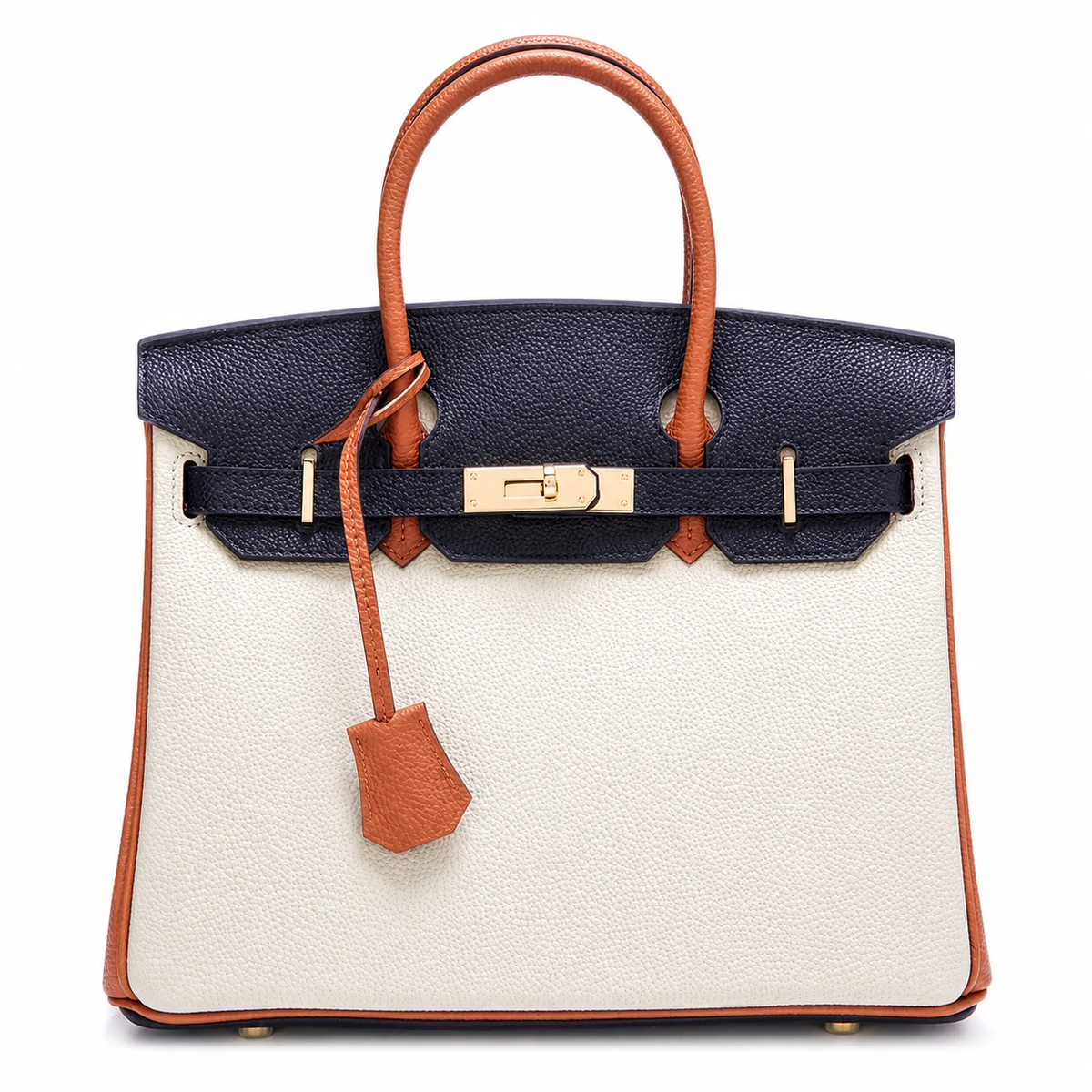 Sloane Pebbled Calfskin Top-Handle Bag in Ivory