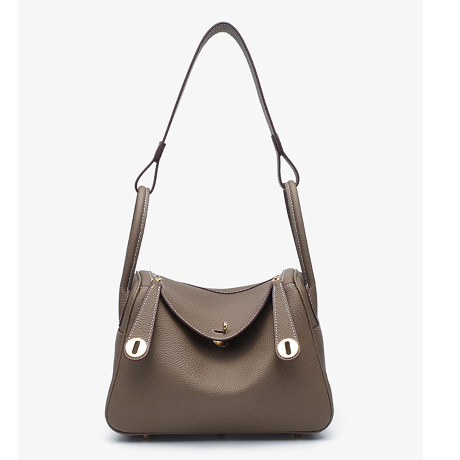 Taupe Pebbled Shoulder Bag