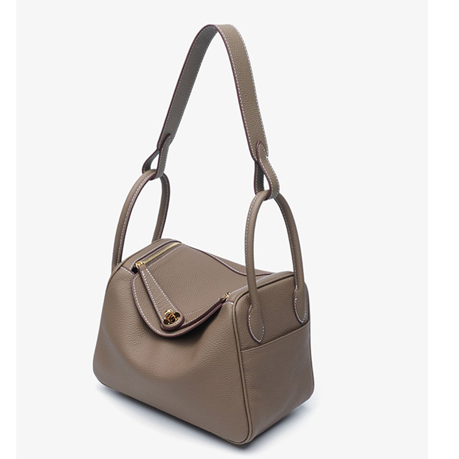Taupe Pebbled Shoulder Bag