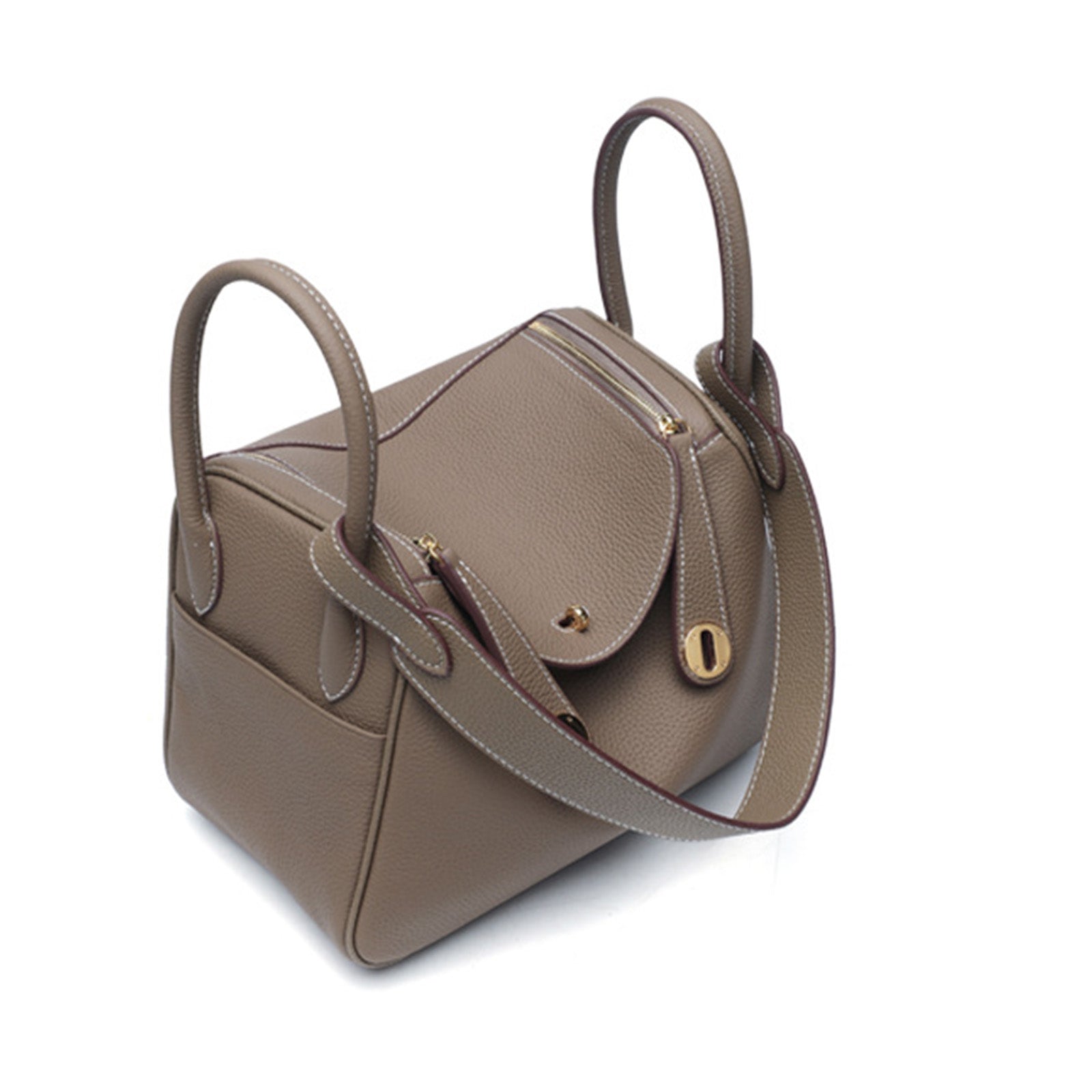 Taupe Pebbled Shoulder Bag