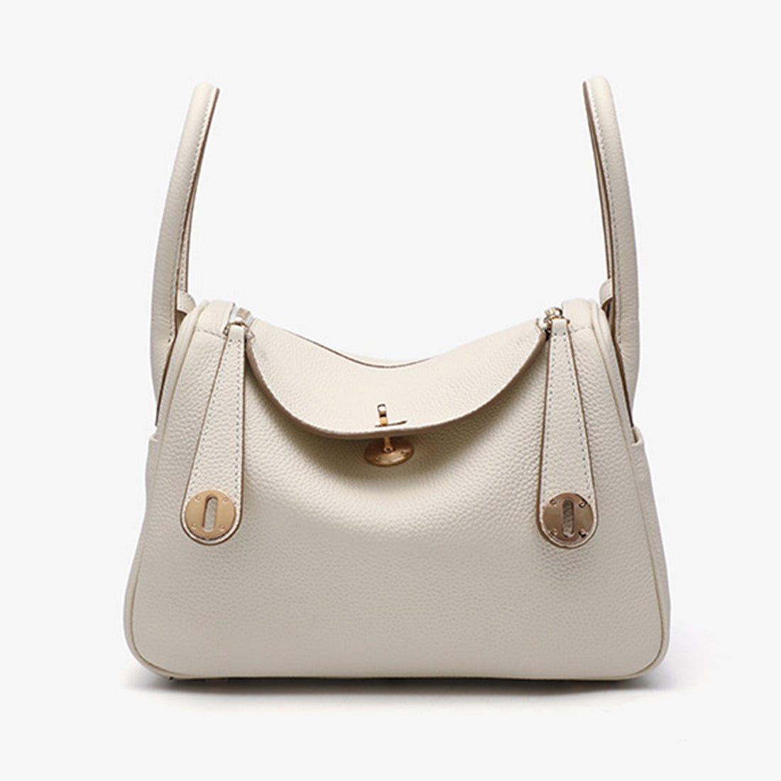 Cream Pebbled Shoulder Bag 26cm