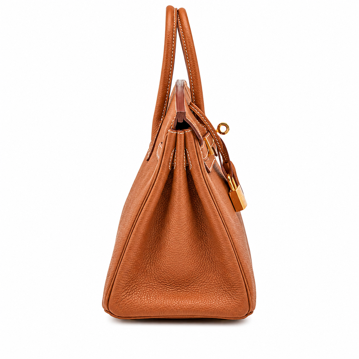 Sloane Pebbled Calfskin Top-Handle Bag in Caramel