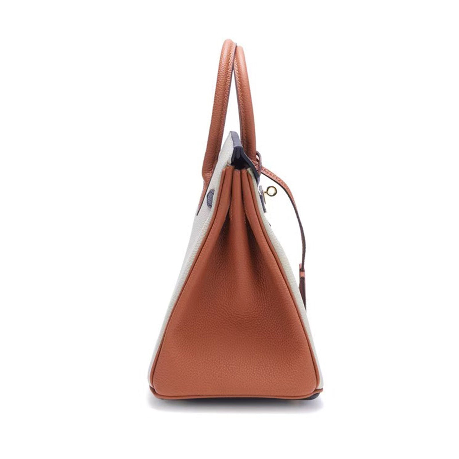 Navy Colorblock Leather Tote