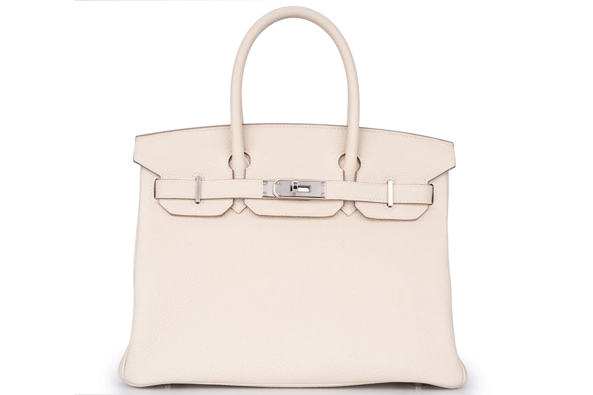 Ivory Structured Leather Tote