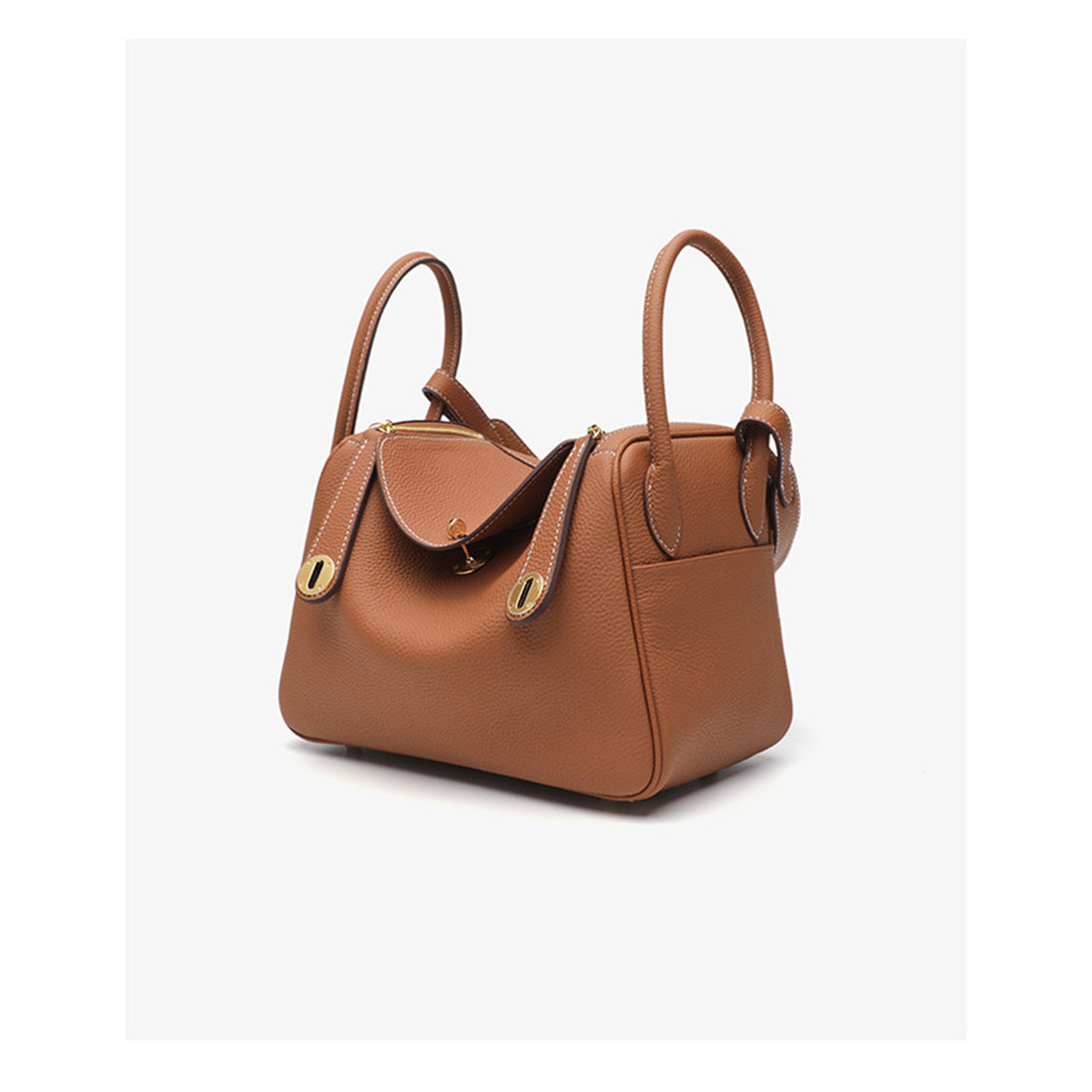 Saddle Brown Pebbled Shoulder Bag 26cm