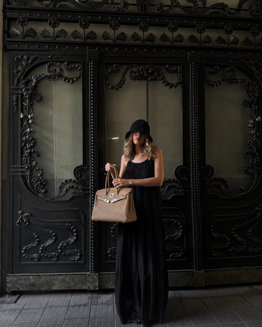 Camel Brown Top Handle Tote