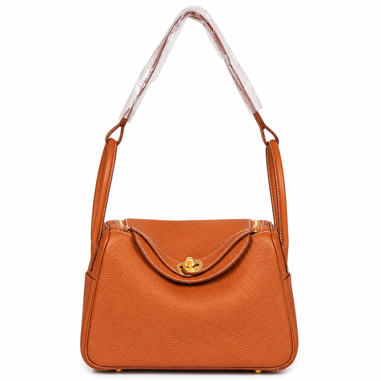 Saddle Brown Pebbled Shoulder Bag 26cm