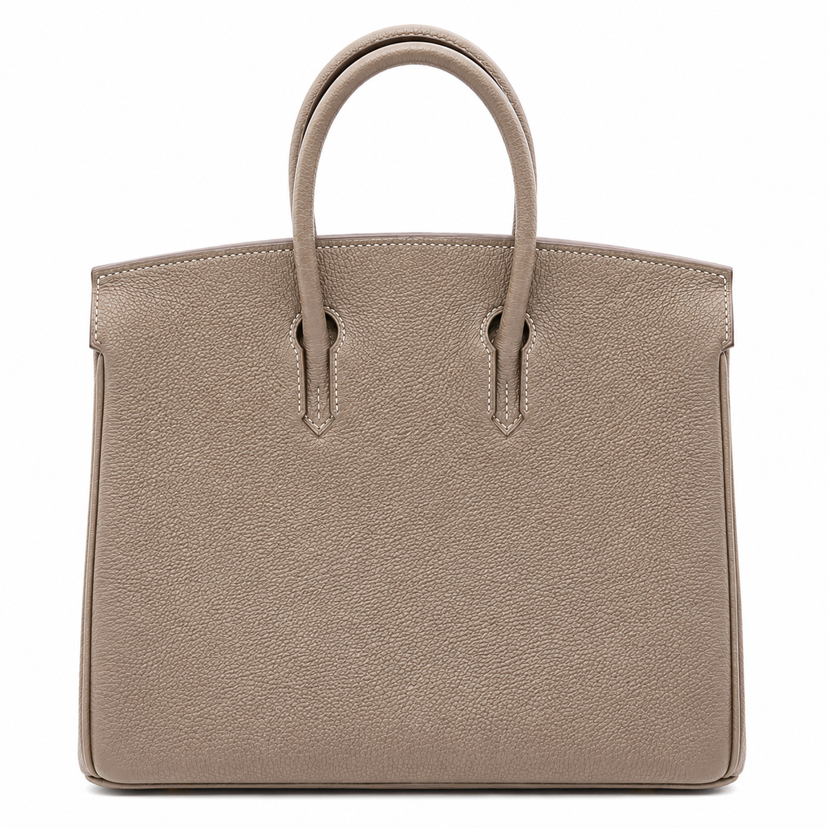Sloane Pebbled Calfskin Top-Handle Bag in Taupe