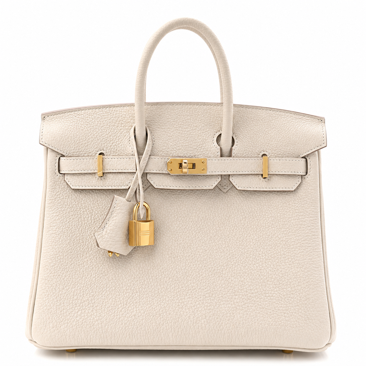 Sloane Pebbled Calfskin Top-Handle Bag in Ivory