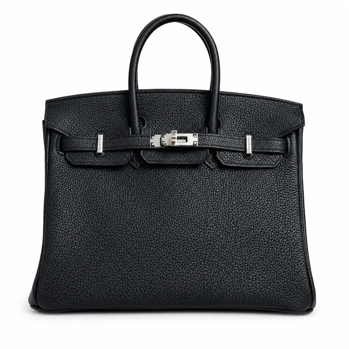 Black Structured Leather Tote