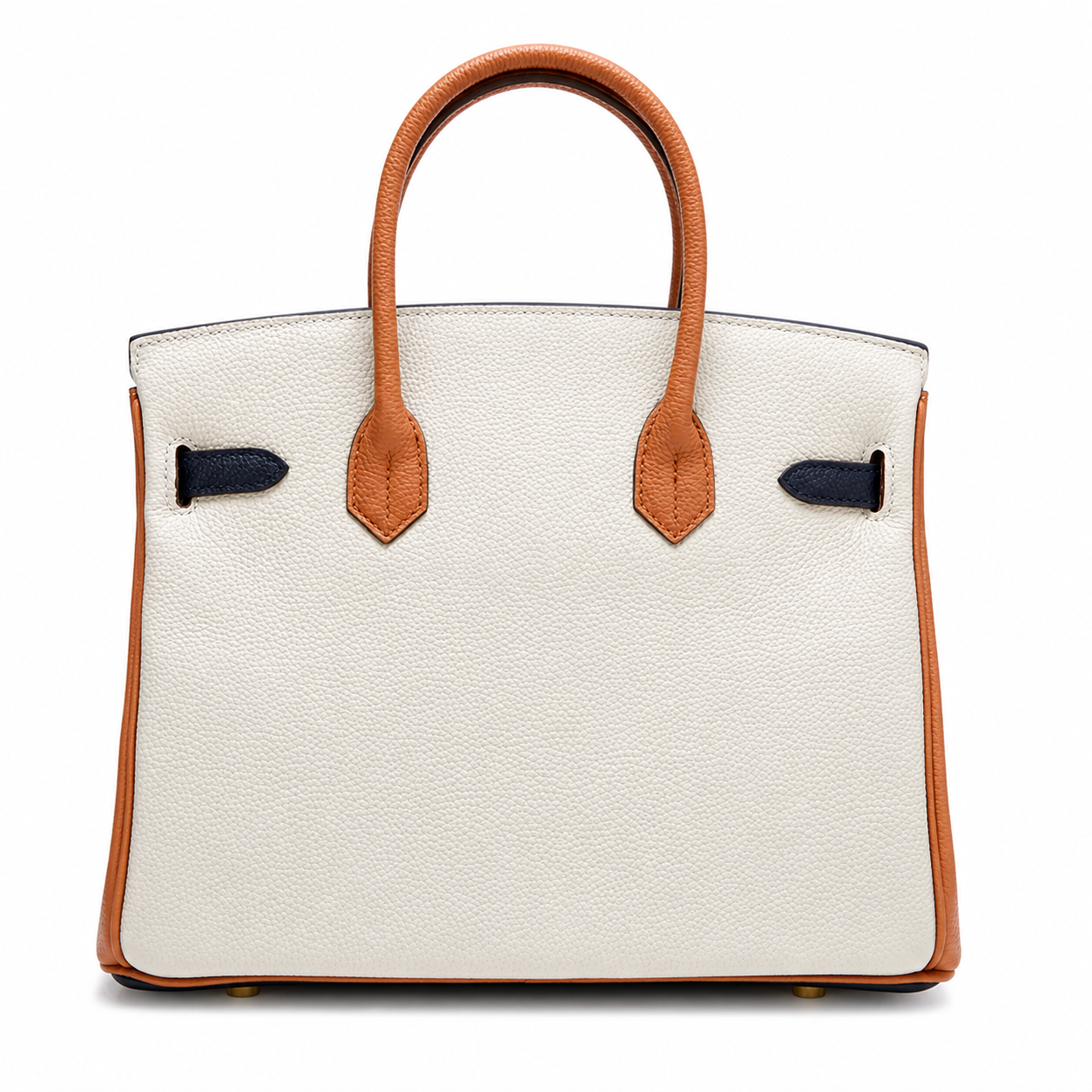 Navy Colorblock Leather Tote