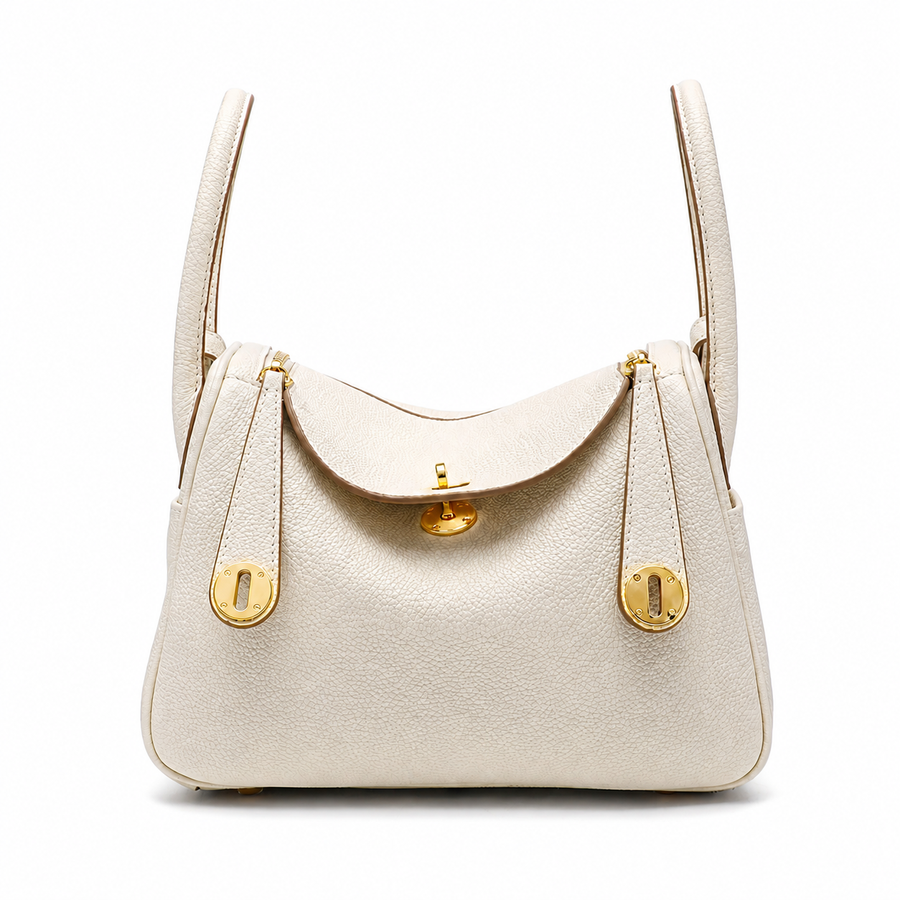 Cream Pebbled Shoulder Bag 26cm