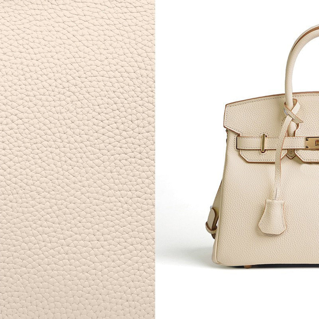 Cream Grained Leather Handbag