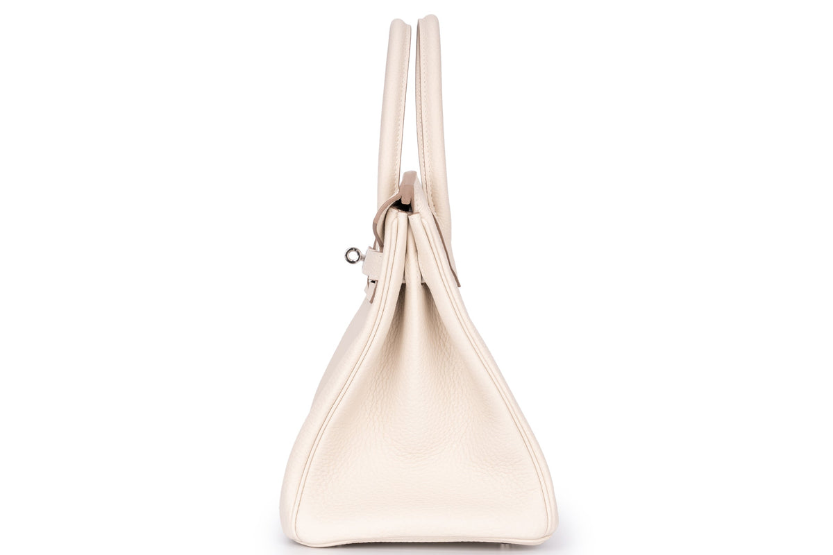 Ivory Structured Leather Tote