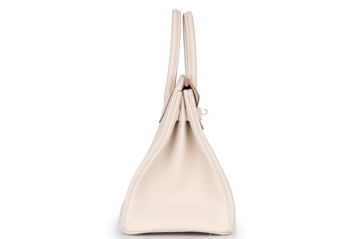 Ivory Structured Leather Tote