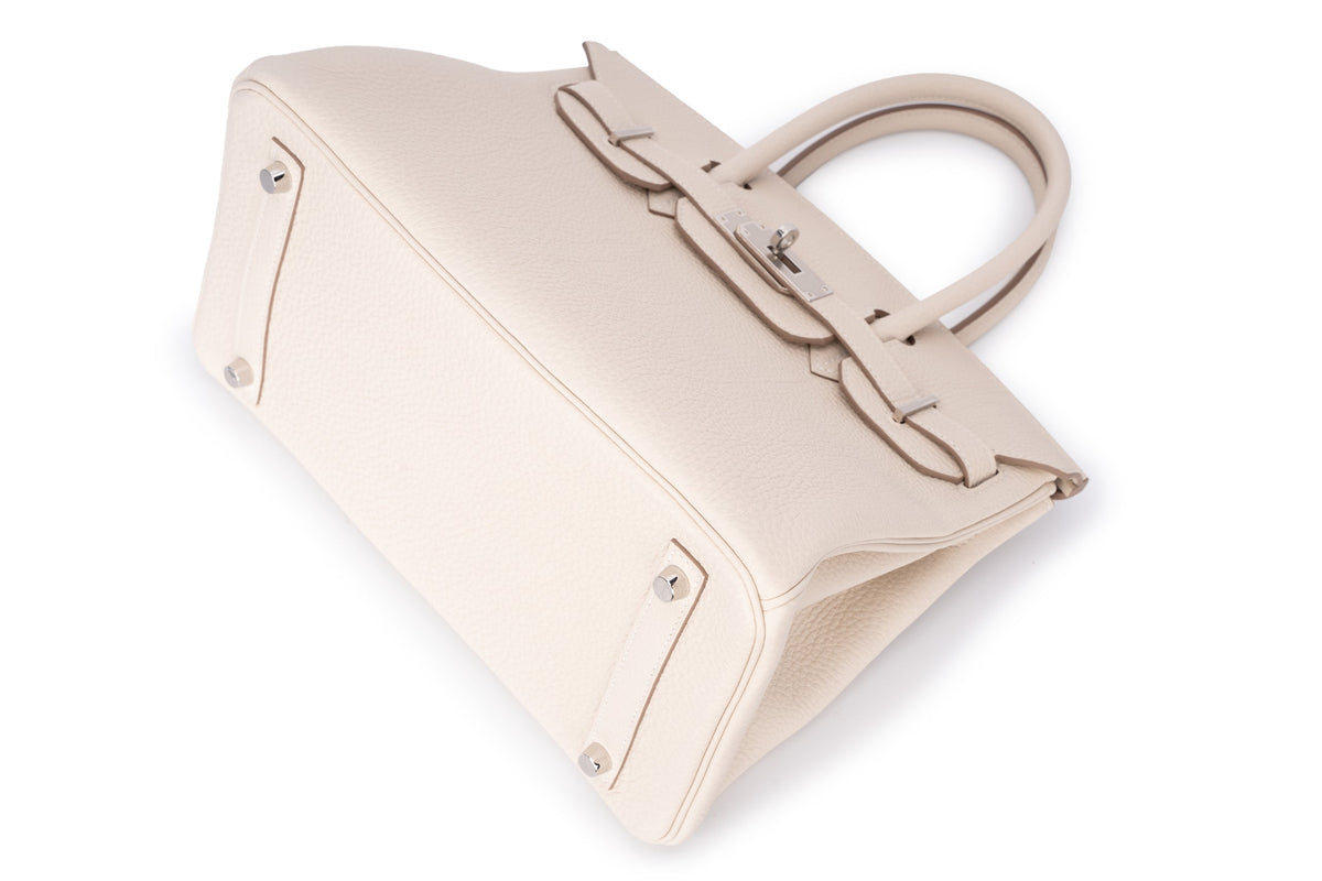 Ivory Structured Leather Tote