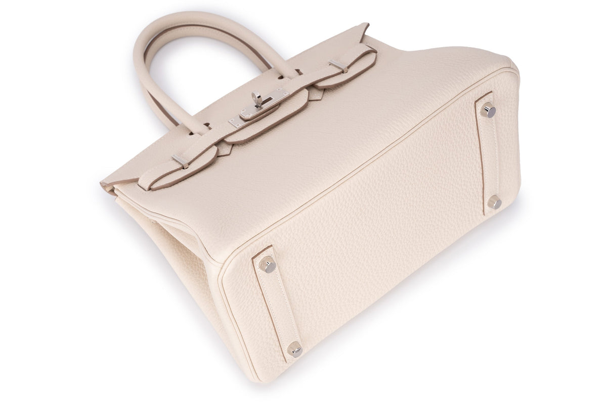 Ivory Structured Leather Tote