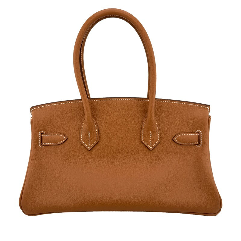 Caramel Brown Grained Leather Bag
