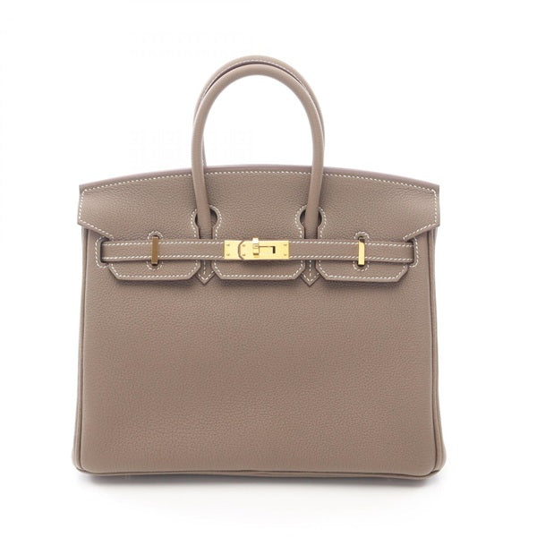 Taupe Grey Structured Handbag