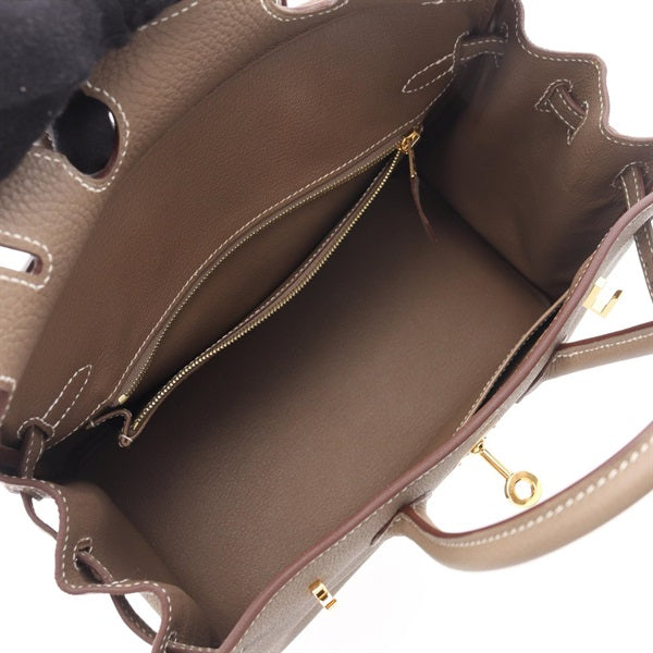 Taupe Grey Structured Handbag