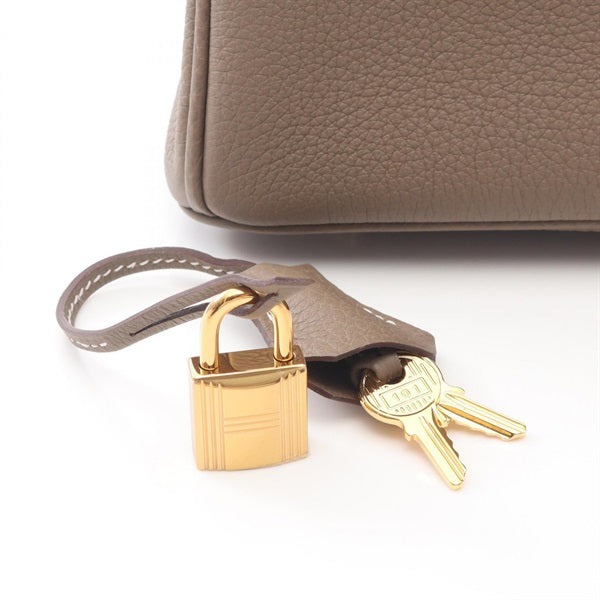 Taupe Grey Structured Handbag