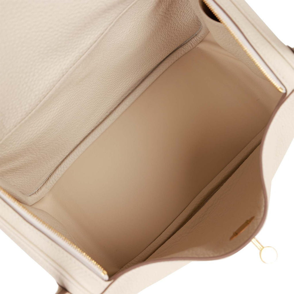 Cream Pebbled Shoulder Bag 26cm