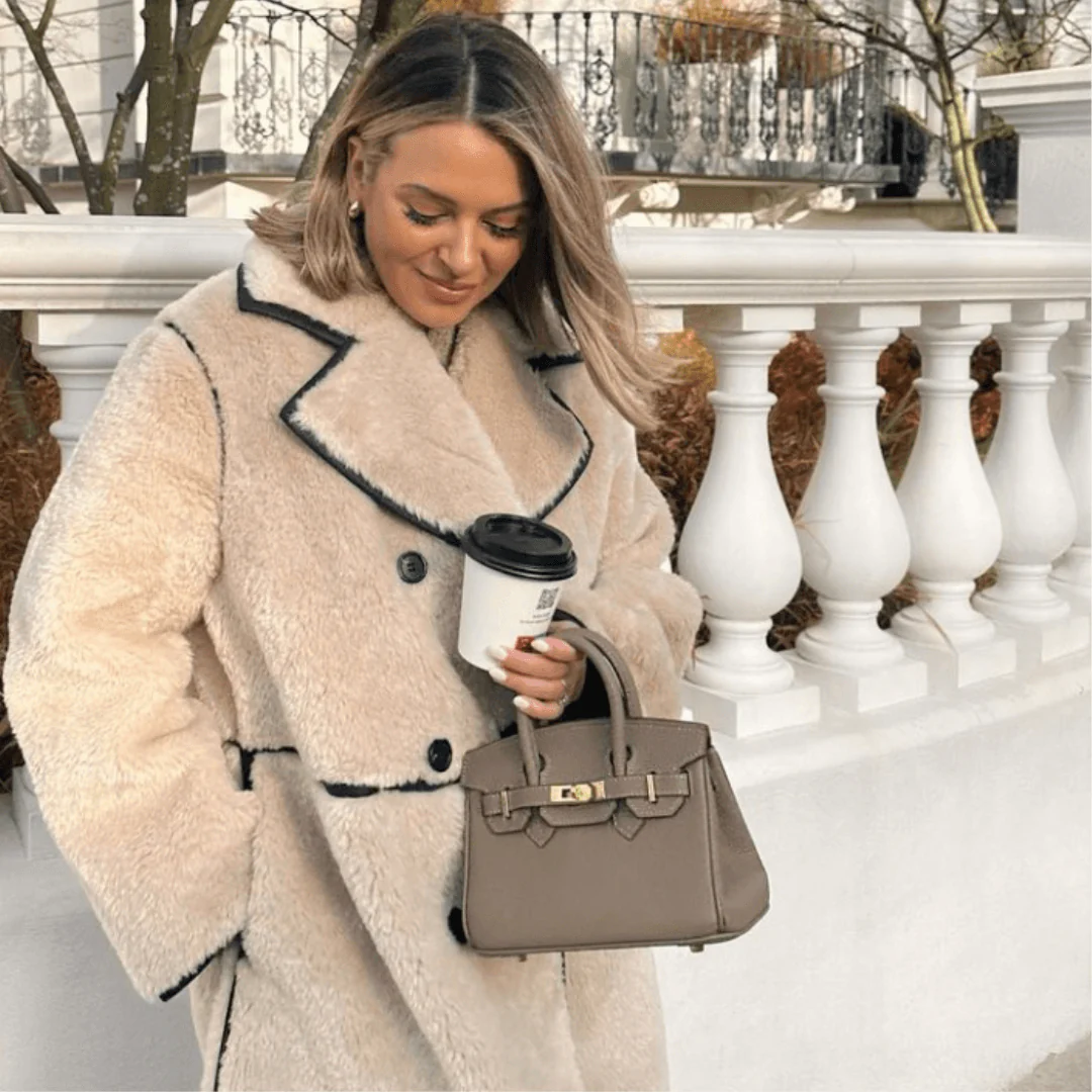 Taupe Grained City Tote