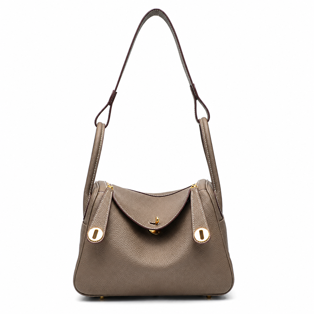 Taupe Pebbled Shoulder Bag