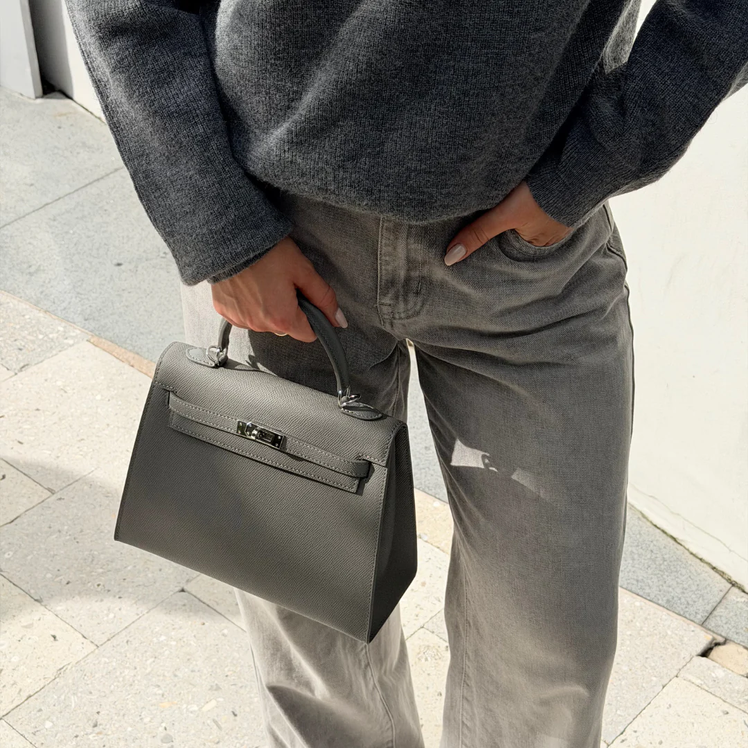 Taupe Grained City Tote