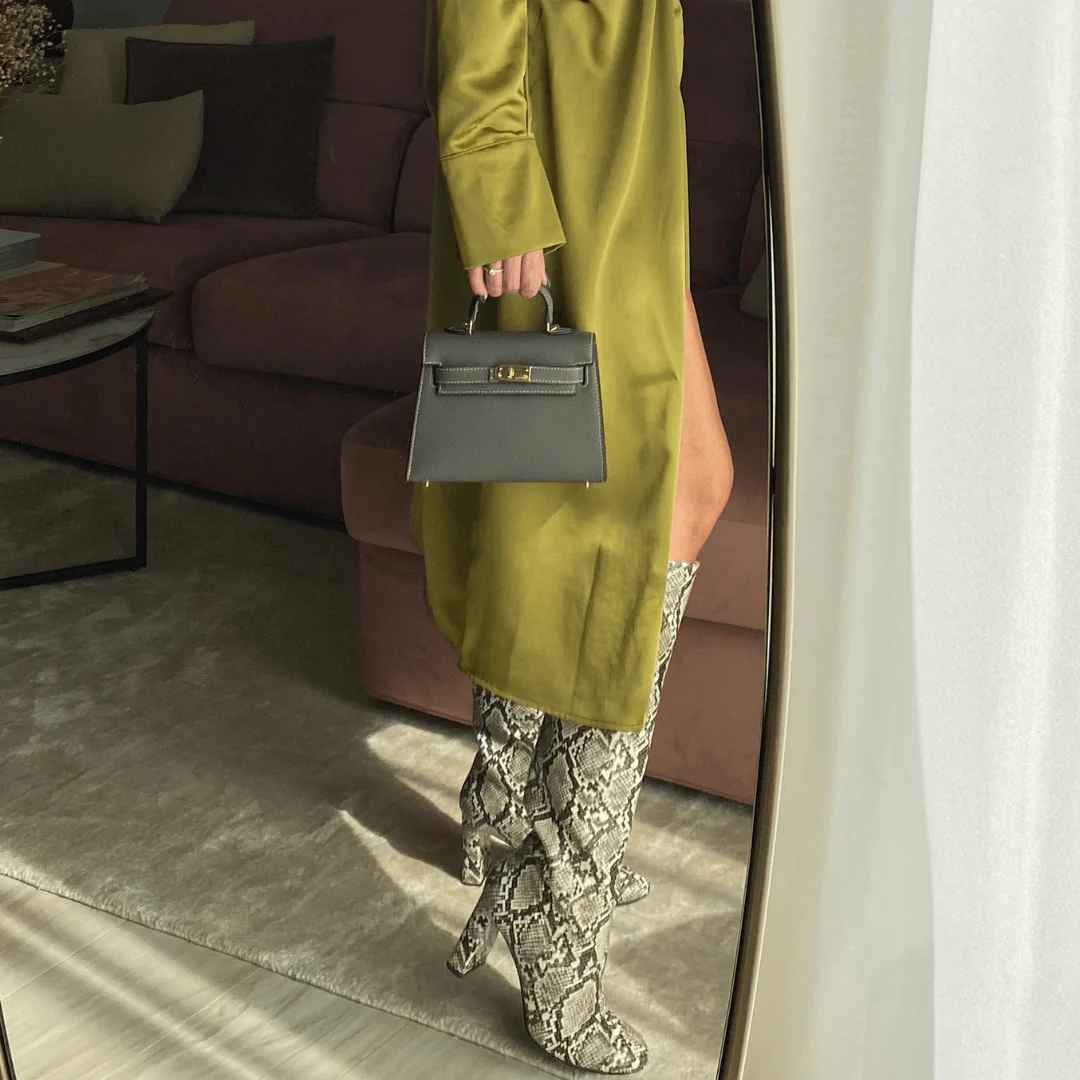 Taupe Grained City Tote